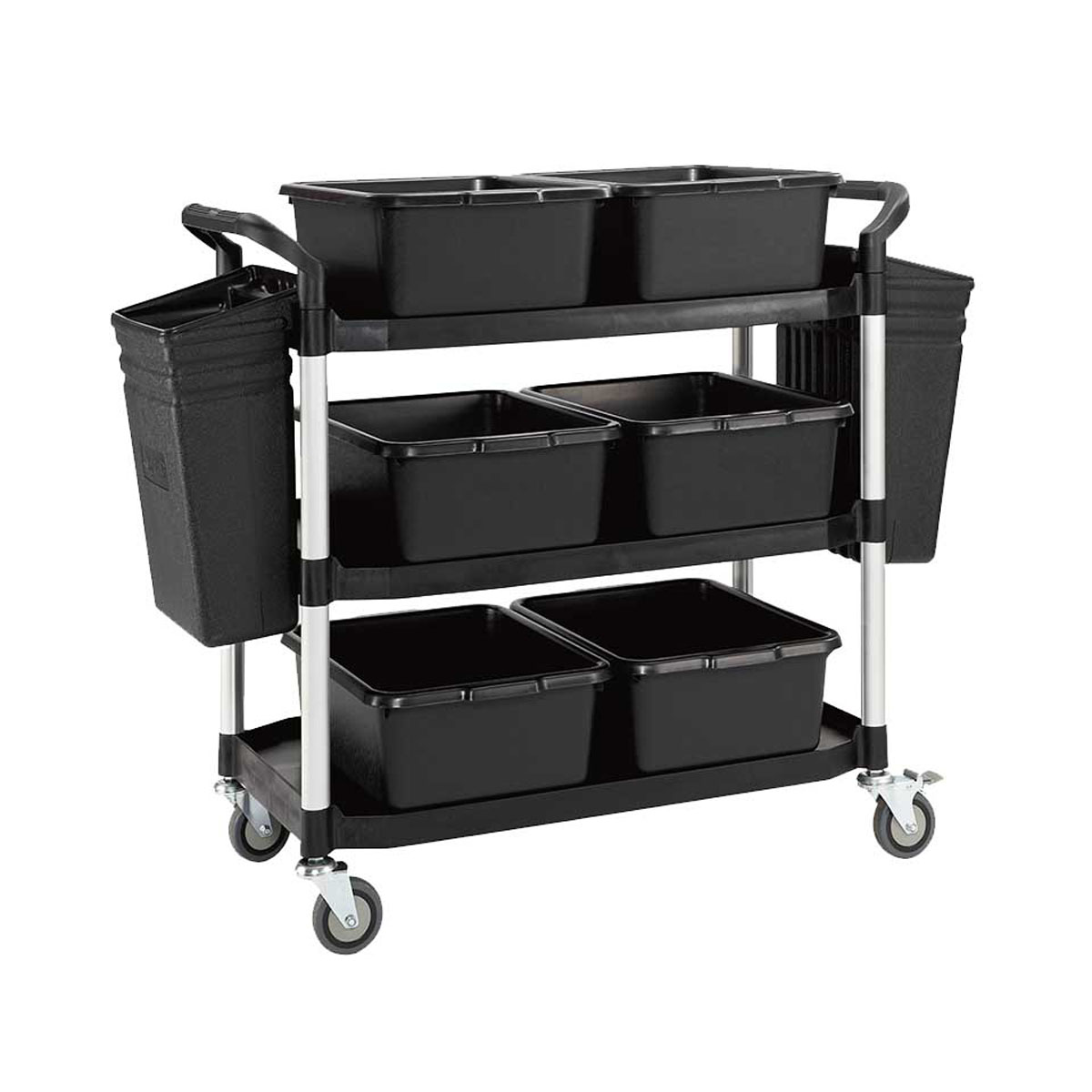 Service Trolley with Side and Centre Buckets